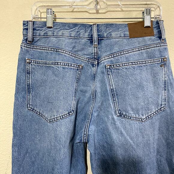 MADEWELL Women Jeans Size 28P Blue 90s Straight-Leg Ripped-Edition Raw-Hem NWT - Picture 8 of 12